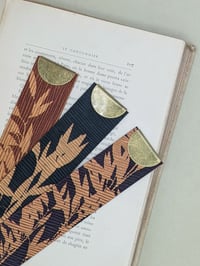 Image 4 of Personalised Brass Capped Leather Bookmark- Made To Order