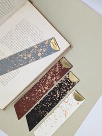 Image 2 of Personalised Metallic Splatter Leather Bookmark