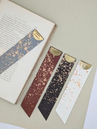 Image 3 of Personalised Metallic Splatter Leather Bookmark