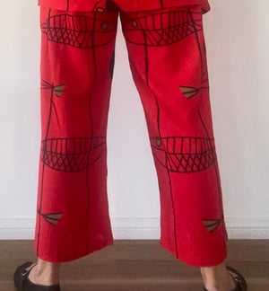 Image of Anne Linen/Cotton Pants - Fish Red