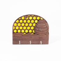 Image 1 of Beehive and honeycomb - Custom Laser Engraved Key Hanger with Resin