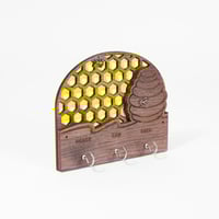 Image 2 of Beehive and honeycomb - Custom Laser Engraved Key Hanger with Resin
