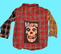 Image 1 of Misfits mismatched band flannel, size L