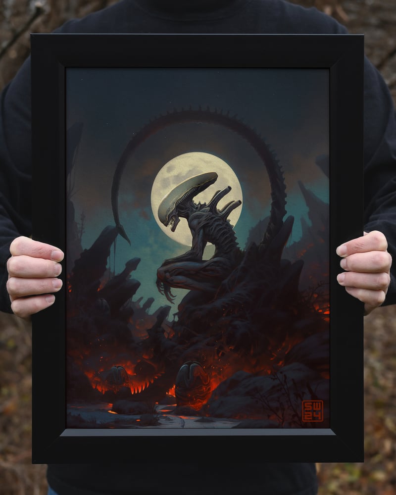 Image of Xenomorph - Sunset Velvet Art Print