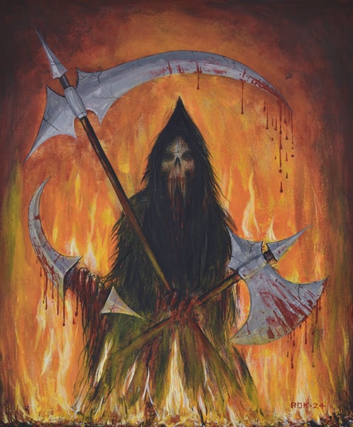 Image of FLAMING REAPER - Original acrylic painting 