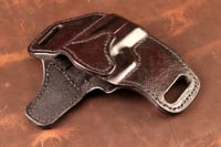 Image 3 of SIg P365 hand textured and tooled Black Cherry OWB holster.