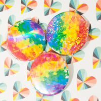 Image 13 of Painted Pride Flag Pinback Buttons