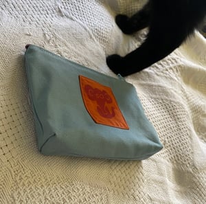 Image of Zip Wallet - Light Blue with Red Rat 