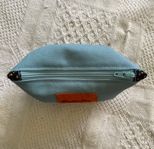 Image of Zip Wallet - Light Blue with Red Rat 