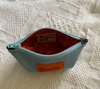 Image 4 of Zip Wallet - Light Blue with Red Rat 