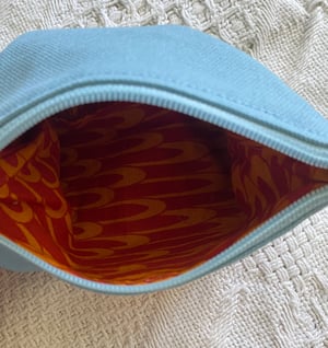 Image of Zip Wallet - Light Blue with Red Rat 