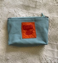 Image 1 of Zip Wallet - Light Blue with Red Rat 