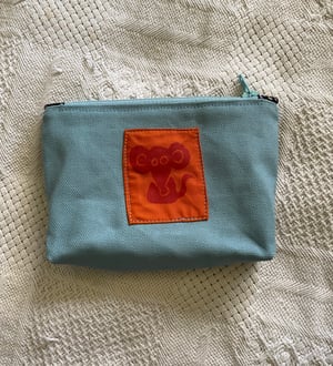 Image of Zip Wallet - Light Blue with Red Rat 