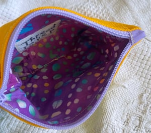 Image of Zip Wallet - Bright Yellow with Hot Pink Space ship