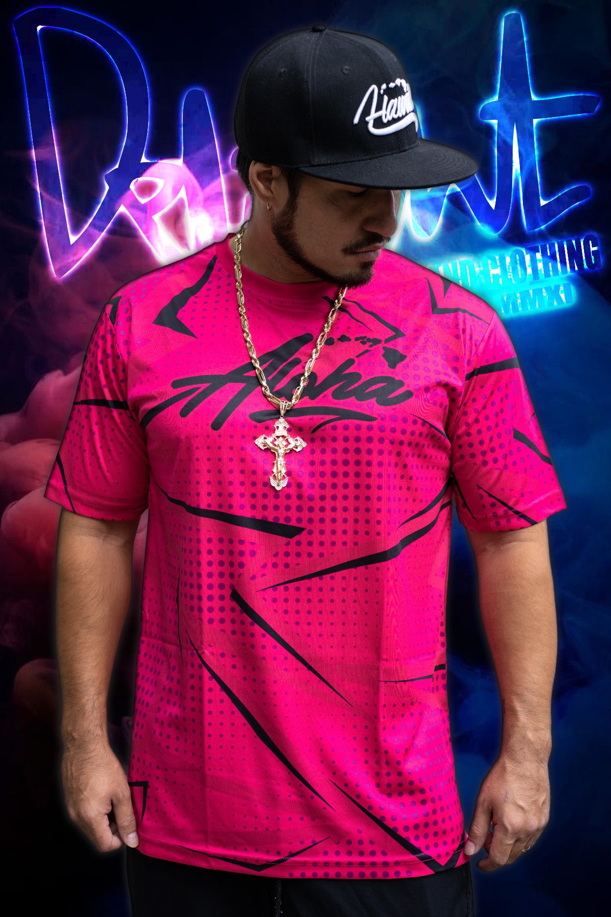 Shattered Pink Black - Aloha Islands Jersey