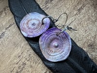 Image 2 of Lilac Textural Porcelain sterling silver earrings 