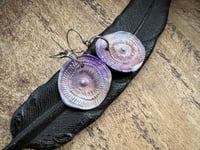 Image 16 of Lilac Textural Porcelain sterling silver earrings 