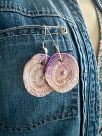 Image 18 of Lilac Textural Porcelain sterling silver earrings 