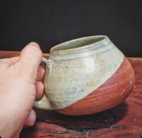 Image 3 of PEAR MUG - Jade on red earth clay. (MED).