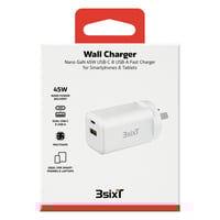 Image 3 of 3SIXT Wall Charger GaN 45W USB-C PD + 2.4A - W