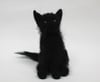 Black fluffy felted kitten