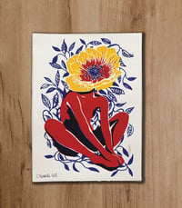 Sérigraphie femme en fleur