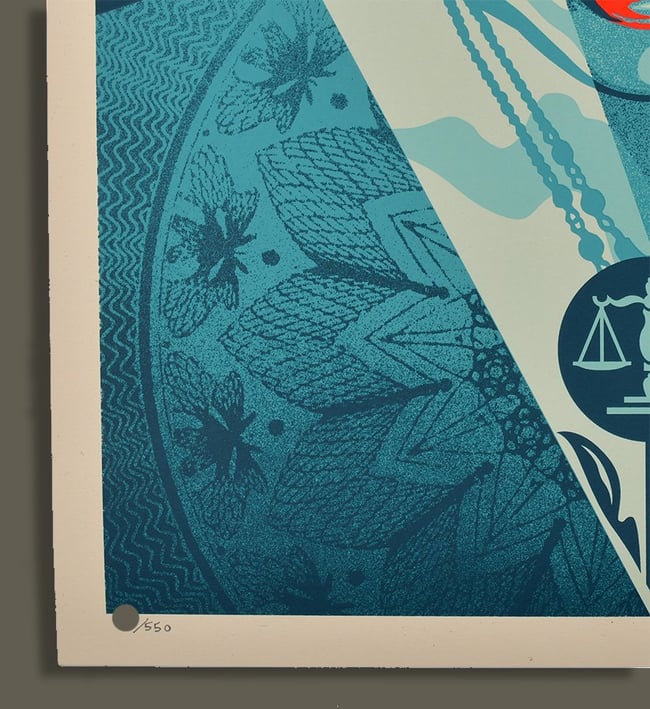 Shepard Fairey Obey Sérigraphie "Justice Woman "  Version RED (Rouge) 61x46cm - 2021