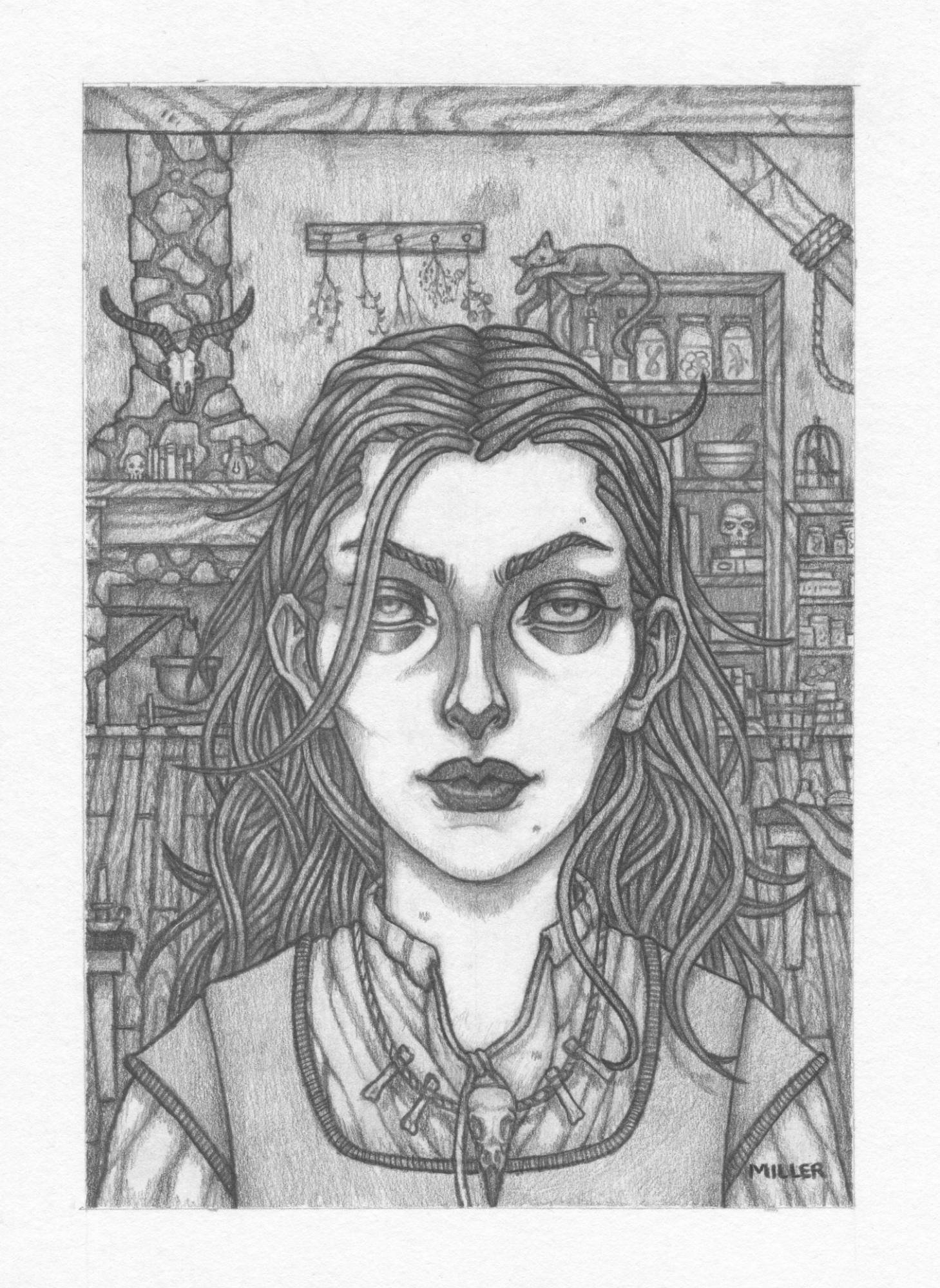 Image of Witchy Ways - Framed Original Graphite