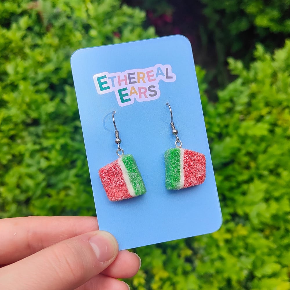 Sour watermelon lollies earrings