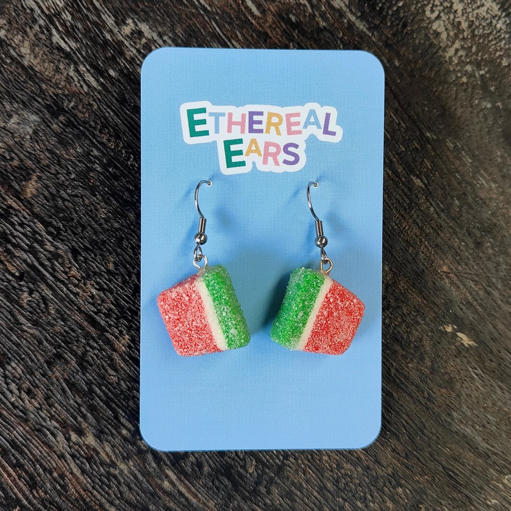 Sour watermelon lollies earrings