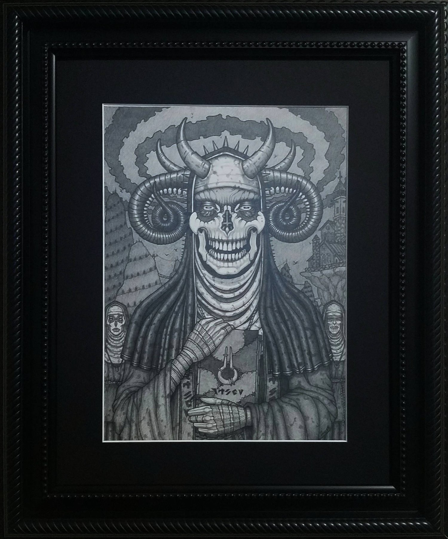 Image of The Abbess - Framed Original Graphite