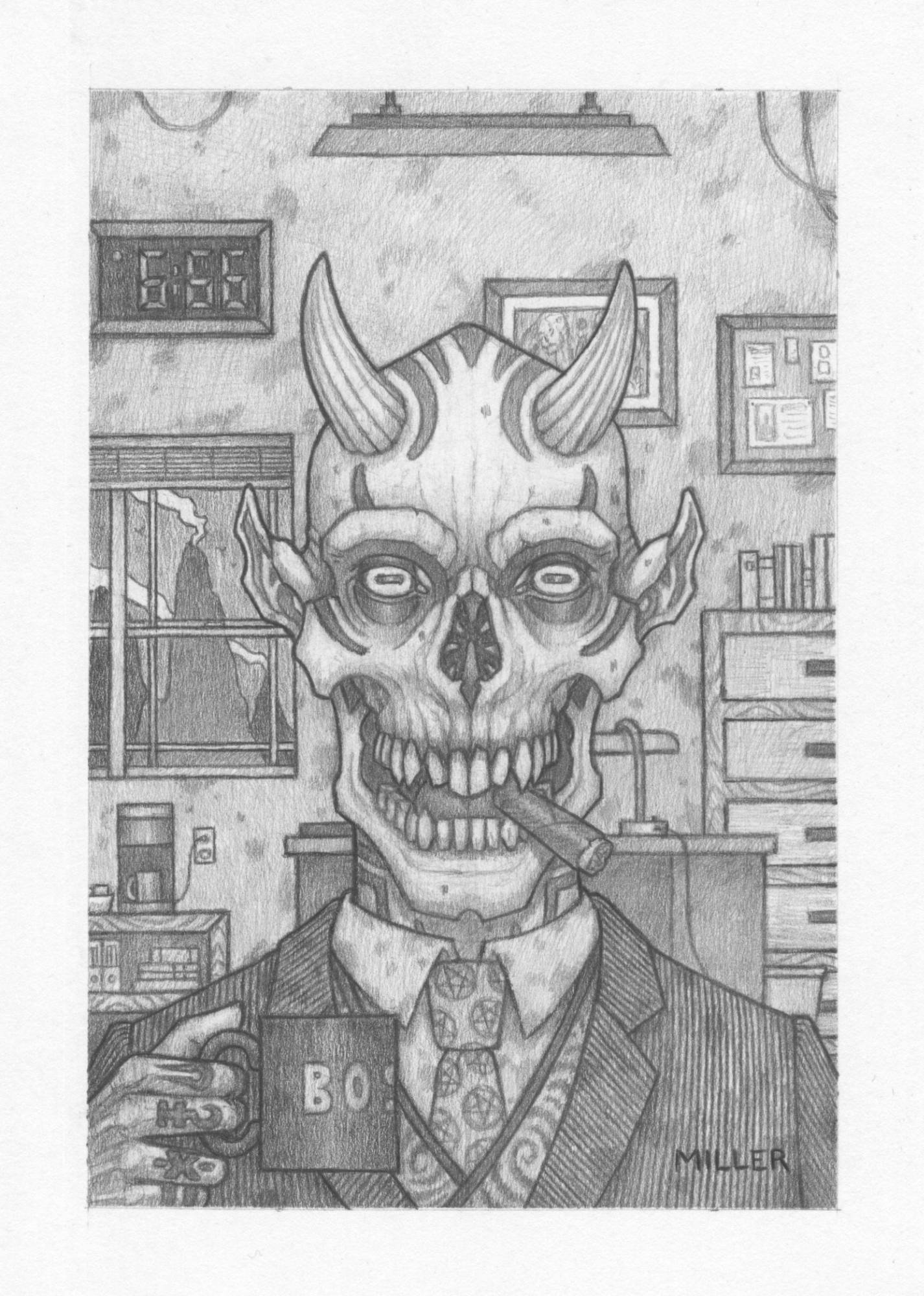 Image of Pit Boss - Framed Original Graphite