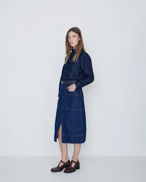 Image of 2-Falda midi denim azul