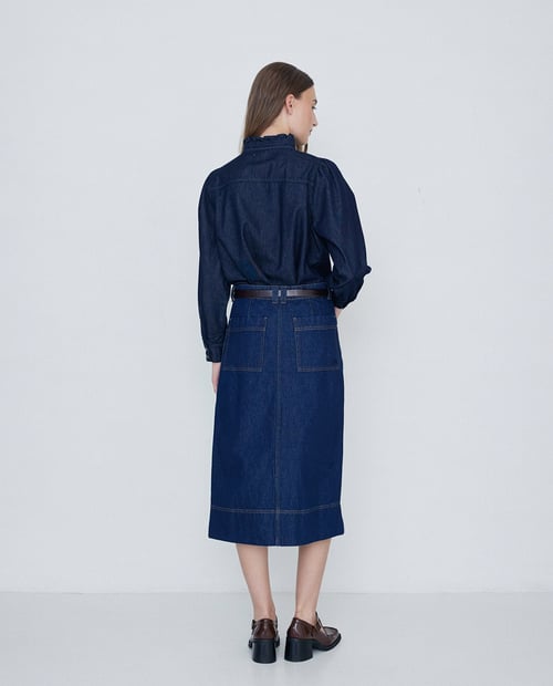 Image of 2-Falda midi denim azul