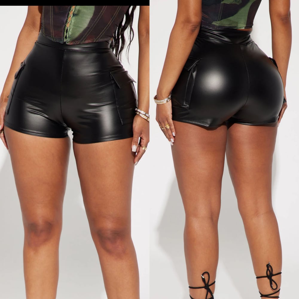 Image of HOT GIRL faux leather shorts