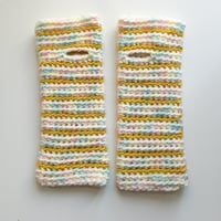 Image 2 of Wrist Worms, Pastel Mustard Stripes