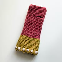 Image 3 of Wrist Worms, Raspberry, Mustard & Light Pink Dots