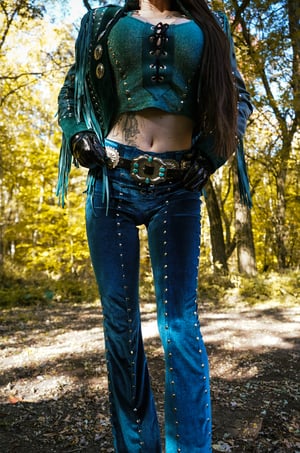 Image of Toxic Vision 'She' teal velvet cathedral pants TWO SIZES