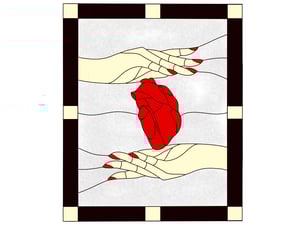 Image of “Ace of Hearts” stained glass pattern