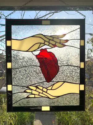 Image of “Ace of Hearts” stained glass pattern