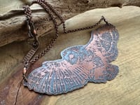Image 2 of Lady of the Night - Copper Etched Owl necklace