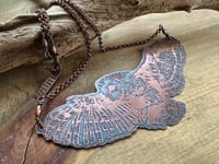 Image 1 of Lady of the Night - Copper Etched Owl necklace 