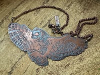 Image 11 of Lady of the Night - Copper Etched Owl necklace 