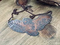 Image 19 of Lady of the Night - Copper Etched Owl necklace 