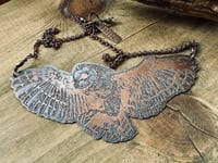 Image 3 of Lady of the Night - Copper Etched Owl necklace