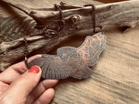 Image 14 of Lady of the Night - Copper Etched Owl necklace