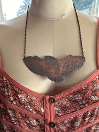 Image 15 of Lady of the Night - Copper Etched Owl necklace