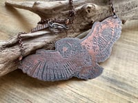 Image 3 of Lady of the Night - Copper Etched Owl necklace 