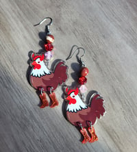 Image 2 of Devil Rooster Earrings