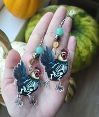 Image 1 of Skeleton Rooster Earrings